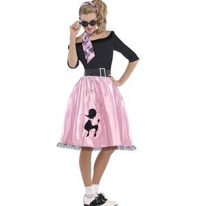 Adorable poodle skirt with scarf and headband!